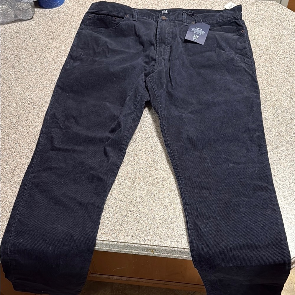 GAP Blue Corduroy Pants Full-Length Straight Fit